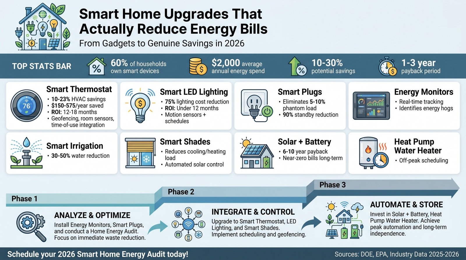 Smart home upgrades that reduce energy bills