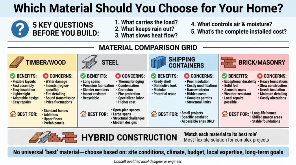wood vs steel vs brick houses